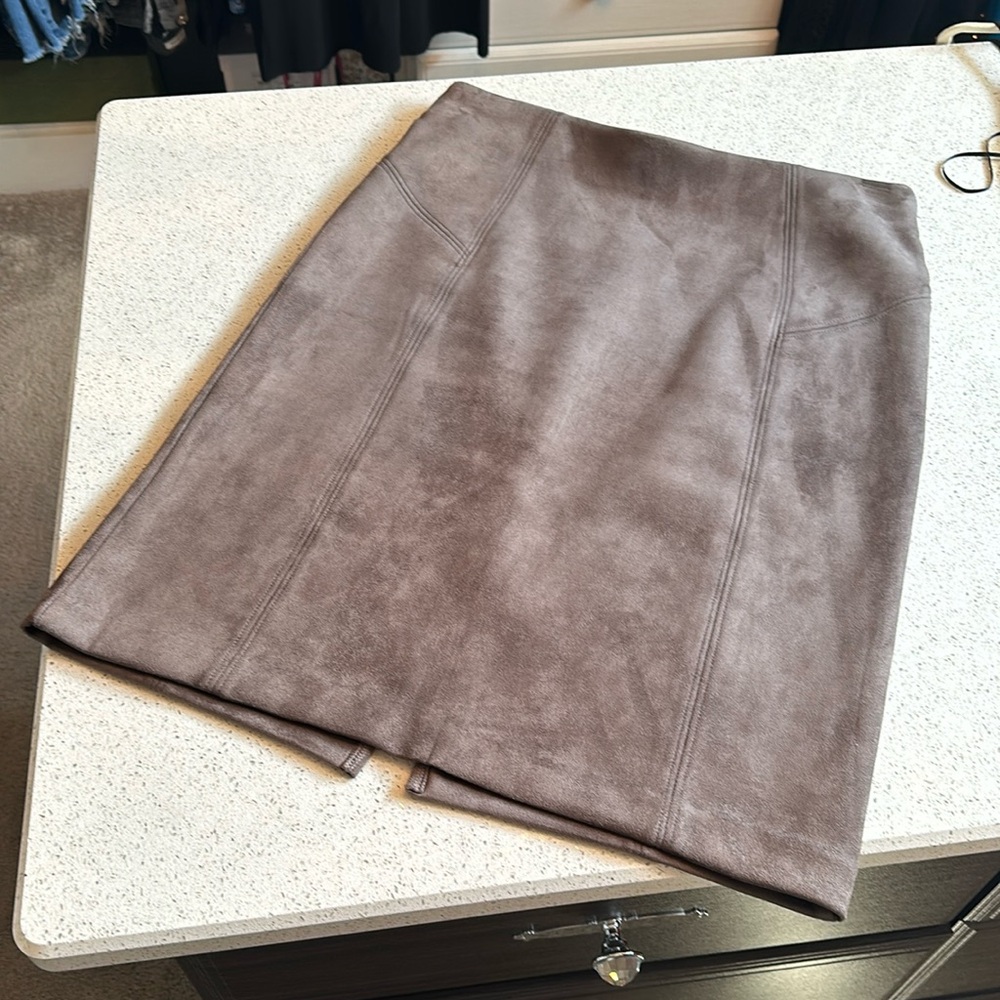 Grey Suede Skirt M